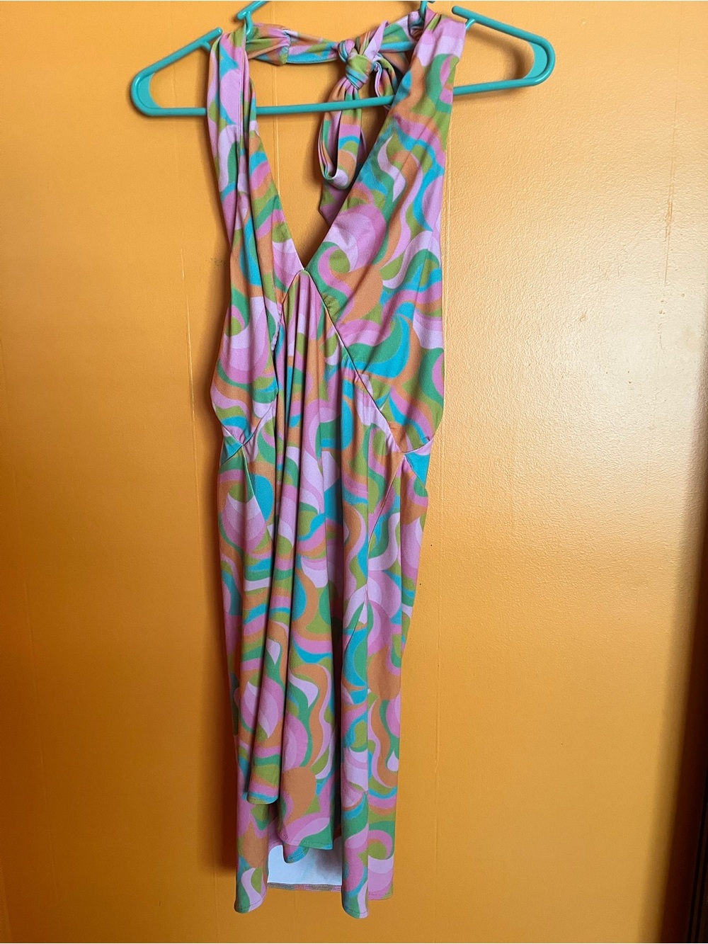 Barbie x Show Me Your MuMu Halter Go-Go Dress Size XL Boho 70s Style - Picture 2 of 5